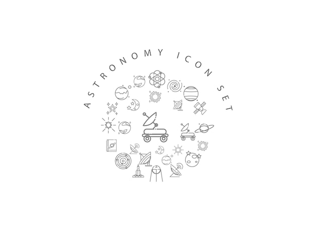 Diseño de conjunto de iconos de astronomía