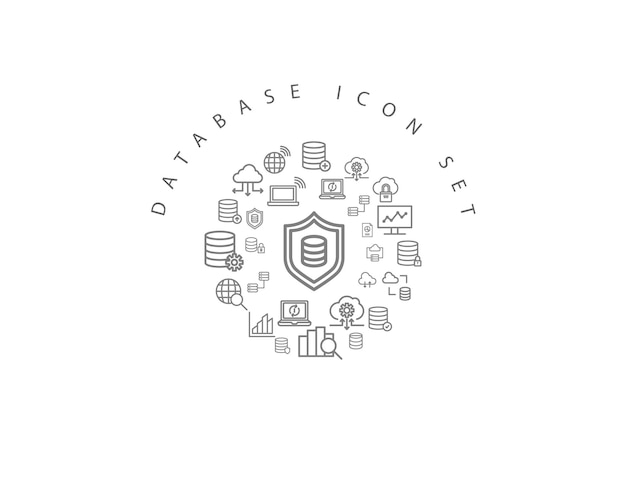 Diseño de conjunto de iconos de base de datos