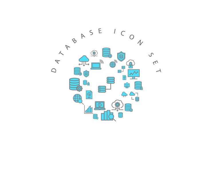 Vector diseño de conjunto de iconos de base de datos