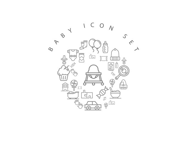 Diseño de conjunto de iconos de bebé
