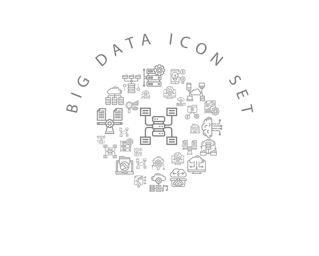 Diseño de conjunto de iconos de bigdata