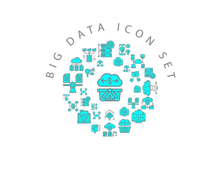 Vector diseño de conjunto de iconos de bigdata