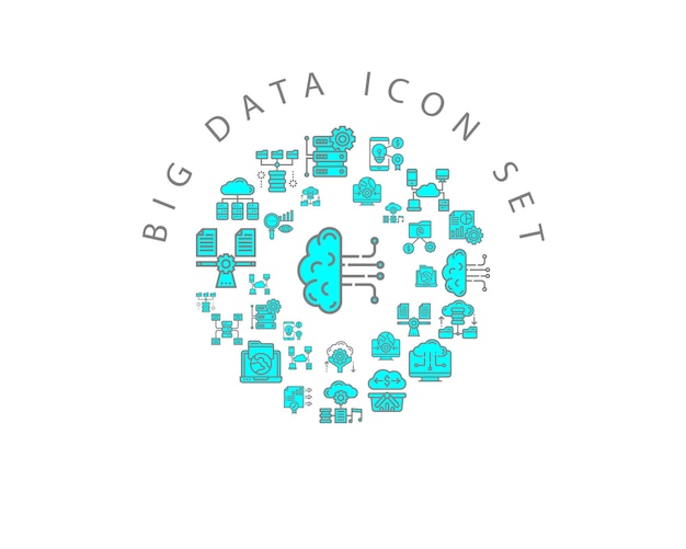 Diseño de conjunto de iconos de bigdata