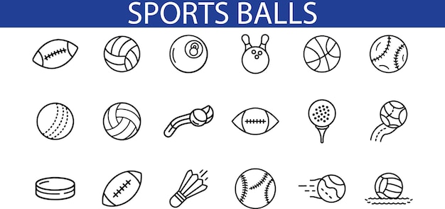 Diseño del conjunto de iconos de bolas deportivas