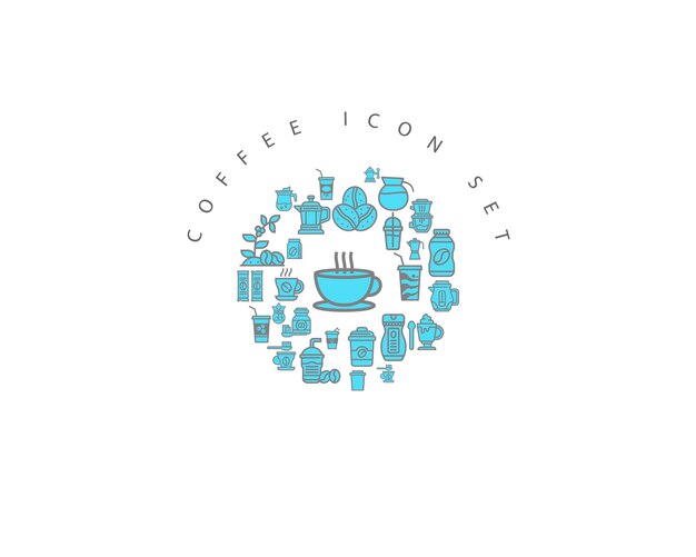 diseño de conjunto de iconos de café