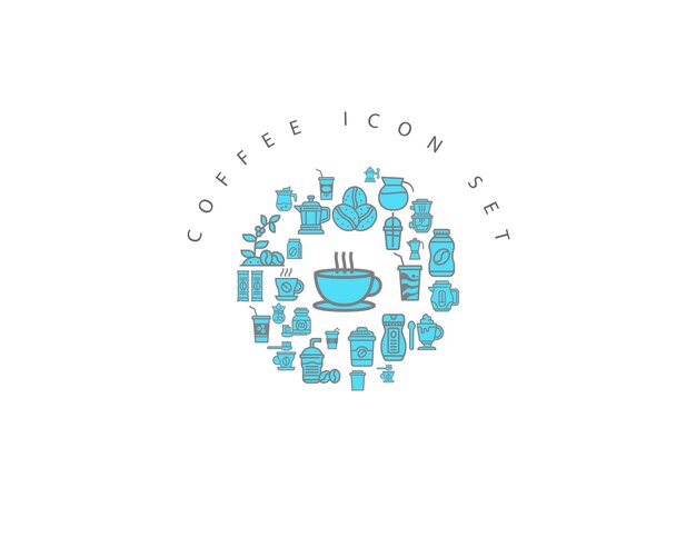 Diseño de conjunto de iconos de café