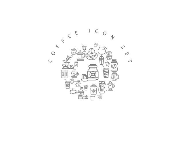 diseño de conjunto de iconos de café