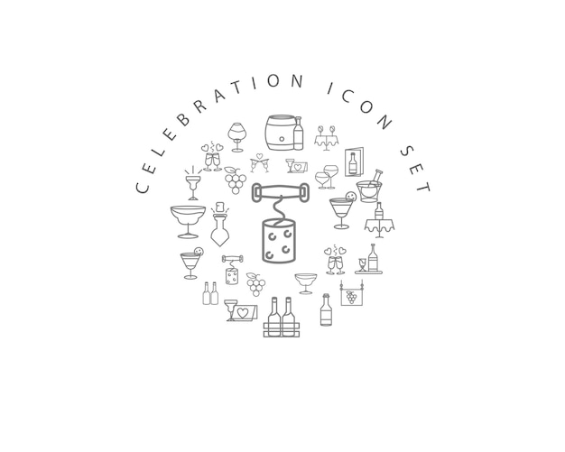 Diseño de conjunto de iconos de celebración