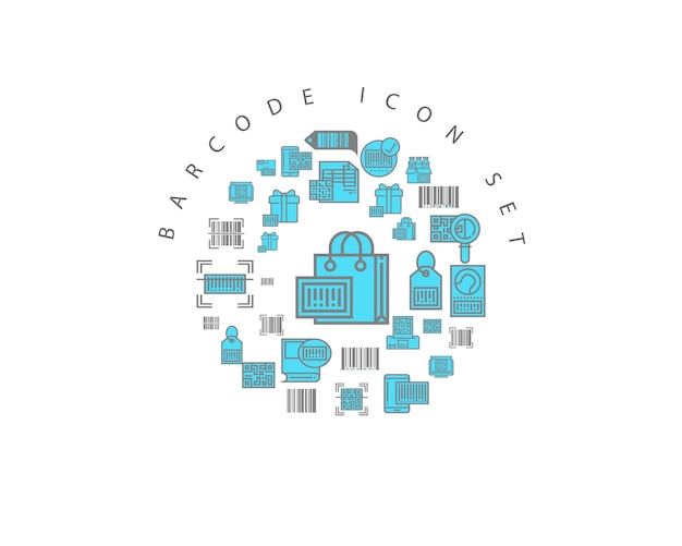 Diseño de conjunto de iconos de código de barras