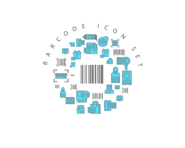 Diseño de conjunto de iconos de código de barras