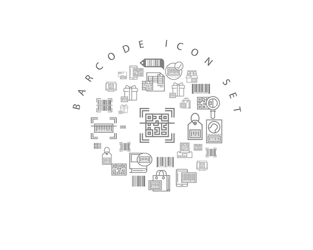 Diseño de conjunto de iconos de código de barras