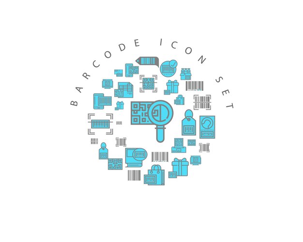 Diseño de conjunto de iconos de código de barras