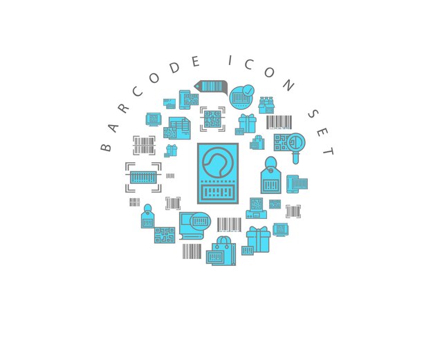 Diseño de conjunto de iconos de código de barras
