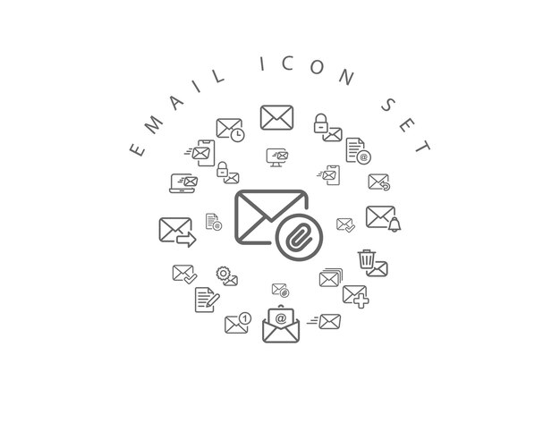 Diseño de conjunto de iconos de correo electrónico