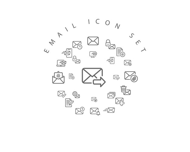 Diseño de conjunto de iconos de correo electrónico