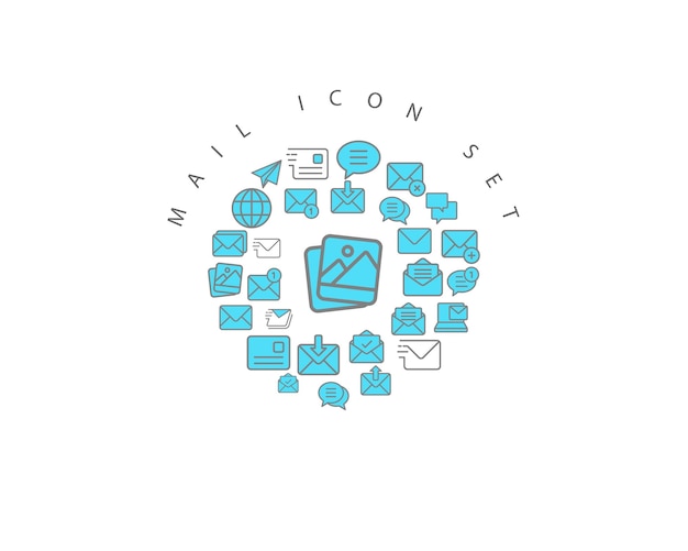 Diseño de conjunto de iconos de correo