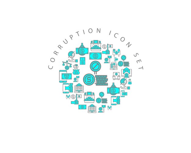 Diseño de conjunto de iconos de corrupción