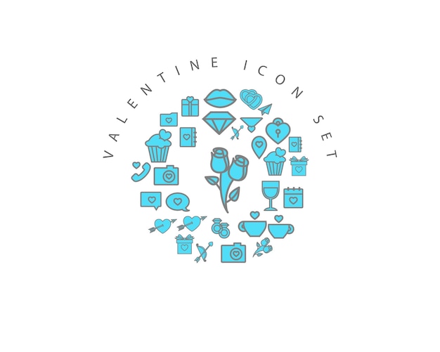 Diseño de conjunto de iconos de día de san valentín