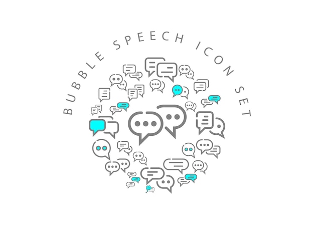 Diseño de conjunto de iconos de discurso de burbuja