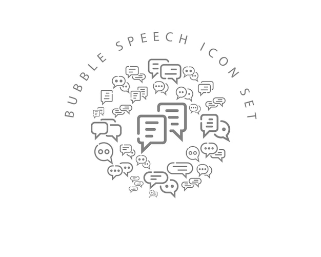 Diseño de conjunto de iconos de discurso de burbuja