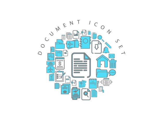 Diseño de conjunto de iconos de documento