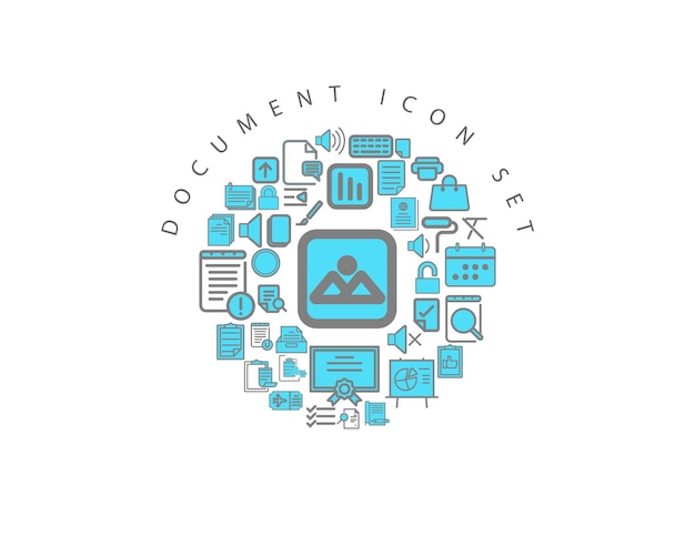 Diseño de conjunto de iconos de documento