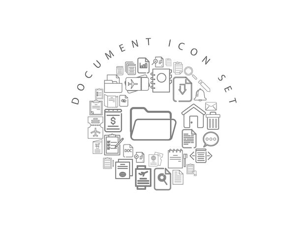 Diseño de conjunto de iconos de documento