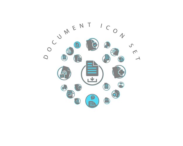 Diseño de conjunto de iconos de documento