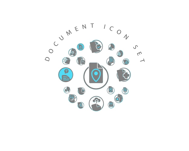 Diseño de conjunto de iconos de documento