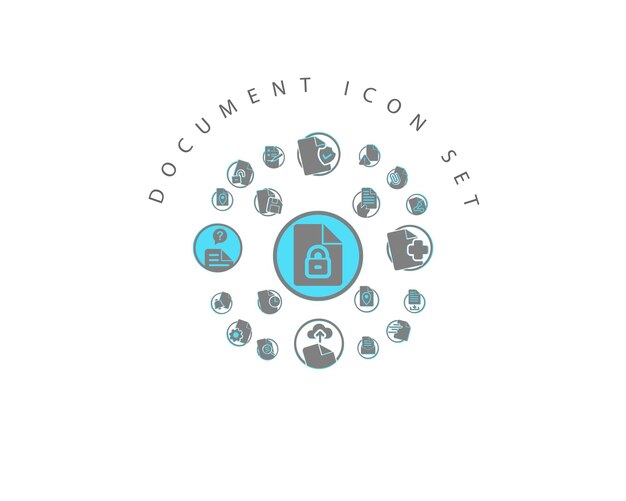 Diseño de conjunto de iconos de documento