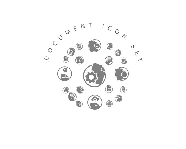 Diseño de conjunto de iconos de documento