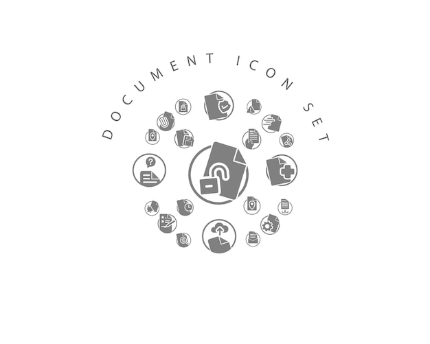 Diseño de conjunto de iconos de documento