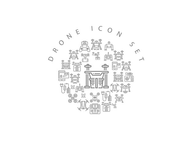 Diseño de conjunto de iconos de drones