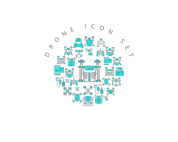 Diseño de conjunto de iconos de drones
