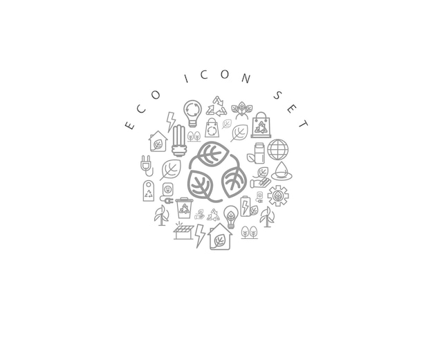 Diseño de conjunto de iconos ecológicos
