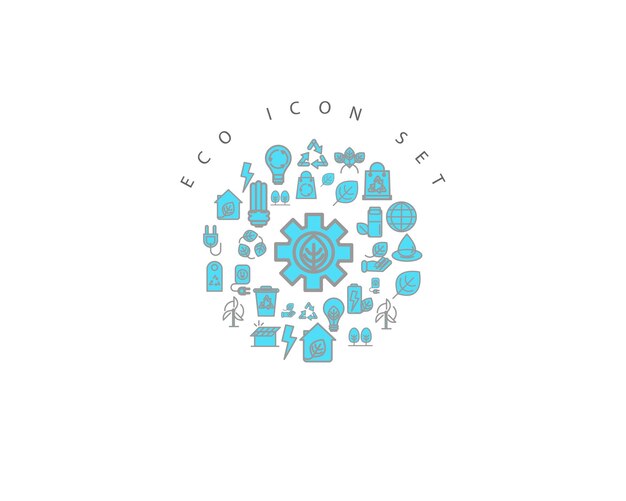 Diseño de conjunto de iconos ecológicos
