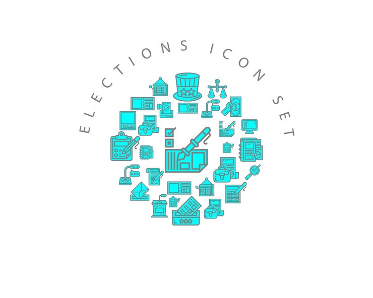 Vector diseño de conjunto de iconos electorales