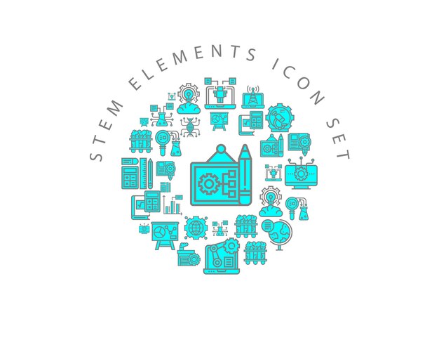 Diseño de conjunto de iconos de elementos de tallo