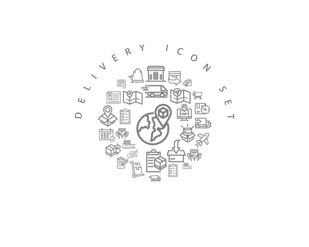 diseño de conjunto de iconos de entrega