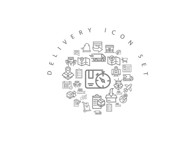 diseño de conjunto de iconos de entrega