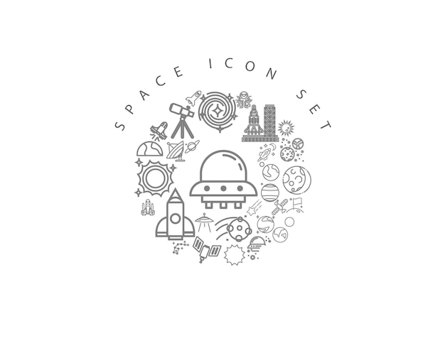 Diseño de conjunto de iconos de espacio