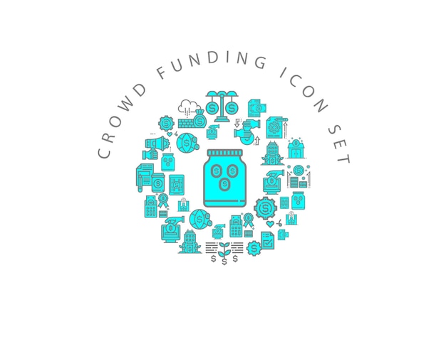 Diseño de conjunto de iconos de financiación colectiva