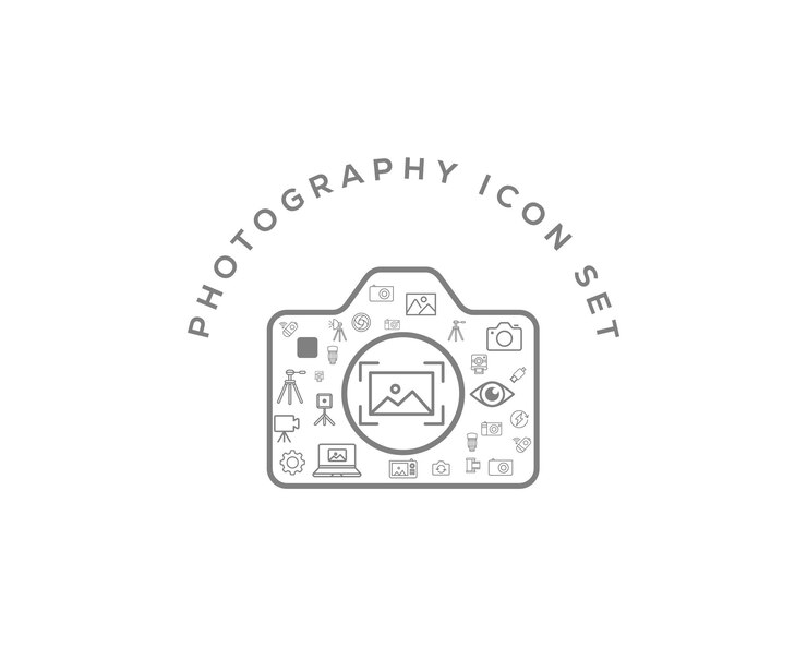 Vector diseño de conjunto de iconos de fotografía
