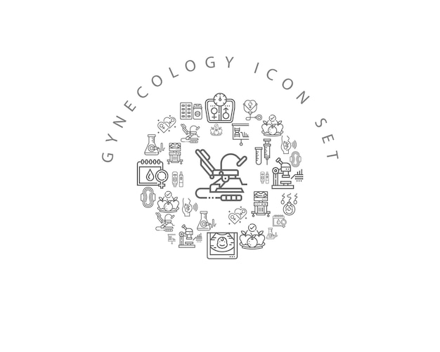 diseño de conjunto de iconos de ginecología