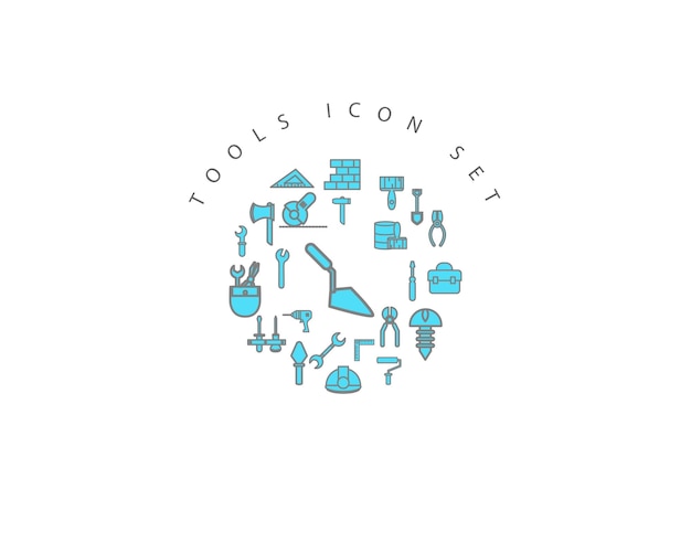 Diseño de conjunto de iconos de herramientas