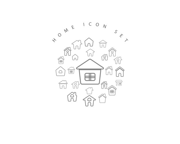 Diseño de conjunto de iconos de inicio