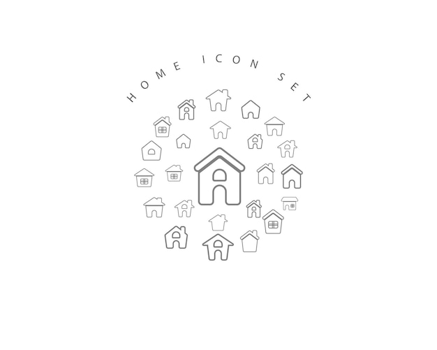 Diseño de conjunto de iconos de inicio