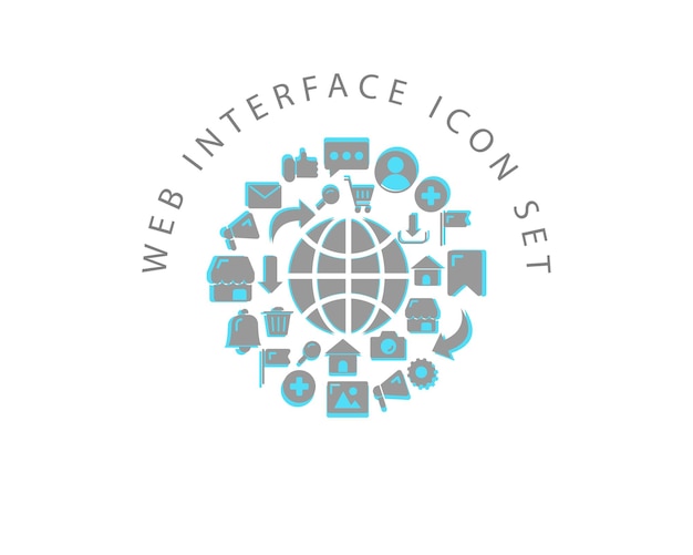 Diseño de conjunto de iconos de interfaz web