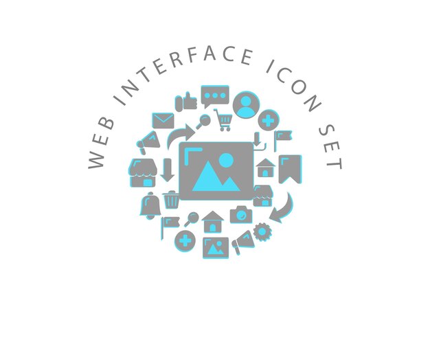 Diseño de conjunto de iconos de interfaz web