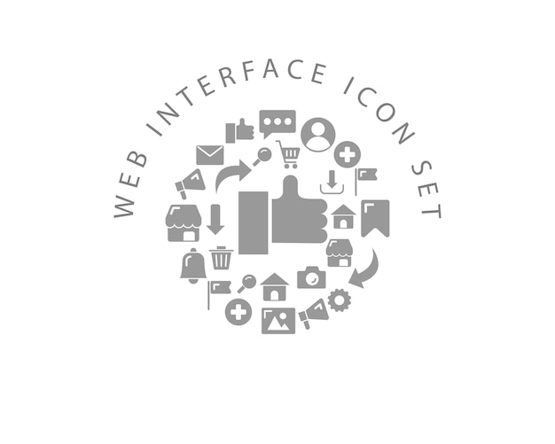 Diseño de conjunto de iconos de interfaz web